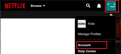 Account Settings Option in Netflix