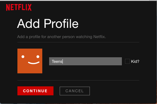 Provide a Name For Netflix Profile