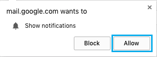 Allow Gmail Notifications From Google Popup