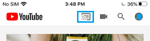 Cast Icon on YouTube Home Screen on iPhone