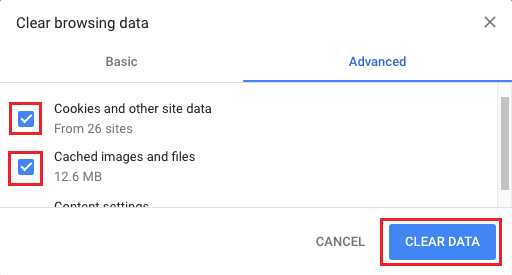 Clear Browsing Data in Chrome Browser