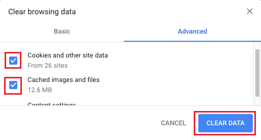 Clear Browsing Data in Google Chrome