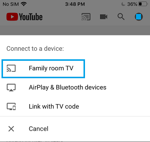 Connect to Chromecast Device