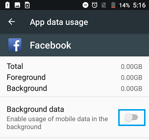 Disable Background Data Usage by Facebook on Android Phone
