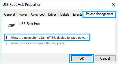 Permitir que la computadora apague este dispositivo para ahorrar energía Opción en Windows 10