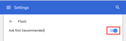 Set Flash Player to Ask First Before Enabling