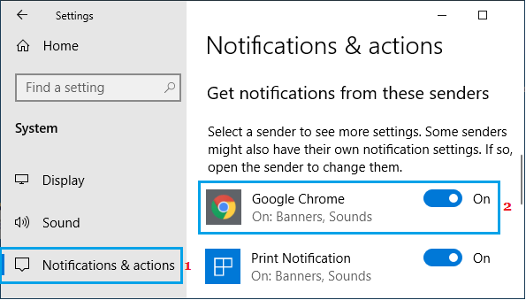 Enable Google Chrome Notifications on Windows PC