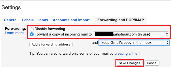 Forward Gmail Messages to Another Email Account