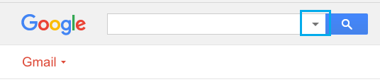 Drop Down Icon in Gmail Search Bar