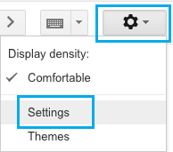 Settings Option in Gmail