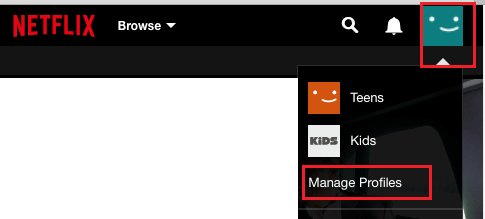  Manage Profiles Option in Netflix