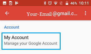 Manage Your Account Option in Gmail Android Phone