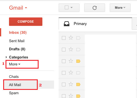 More and All Mail Tabs in Gmail