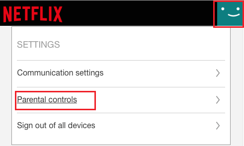 Parental Controls Setting Option in Netflix