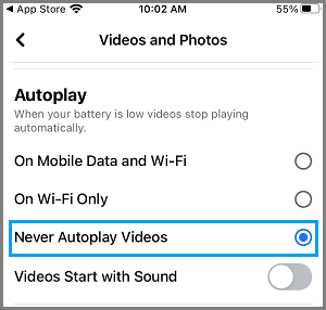 Turn OFF Autoplay Videos in Facebook