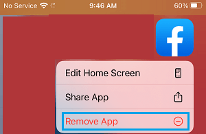 Remove Facebook App from iPhone