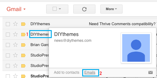 Sort Gmail Messages by Hovering Mouse Over Sender Name