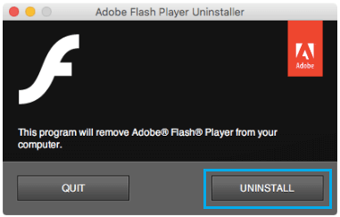 Uninstall Flash Player Popup on Mac