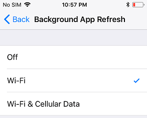 Use Wi-Fi Only for Background App Refresh