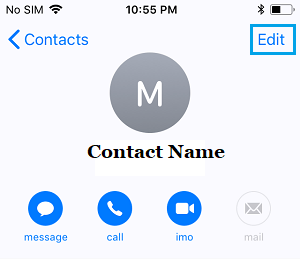 Edit Contact on iPhone