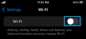 Switch OFF WiFi on iPhone