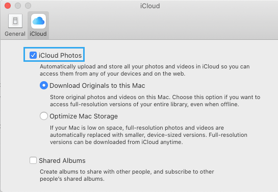 Enable iCloud Photos on Mac