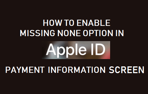 How to Enable Missing None Option in Apple ID Payment Information - 7