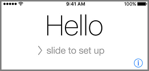 iPhone Set Up Hello Screen