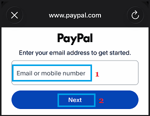 Enter PayPal Email Address
