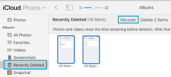 Recover Recently Deleted Photos From iCloud 