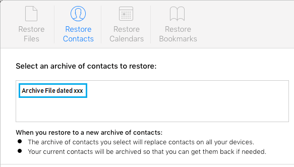 Restore Deleted Contacts From iCloud