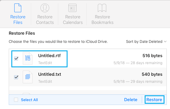 Restore Deleted Files From iCloud