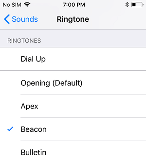 Select Ringtone on iPhone