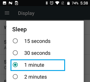 Set Sleep Time on Android Phone