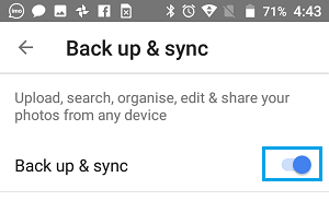 Enable Backup and Sync on Android Phone