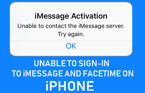 Unable to Sign-in to iMessage and FaceTime On iPhone