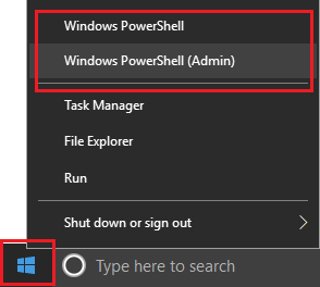 Open Windows PowerShell as Admin