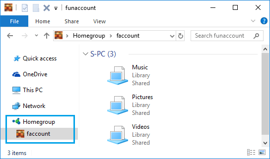 Access Shared Files in HomeGroup