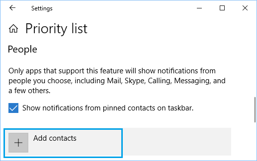 Add Contacts to Focus Assist Priority List in Windows 10 Add Contacts to Focus Assist Priority List in Windows 10