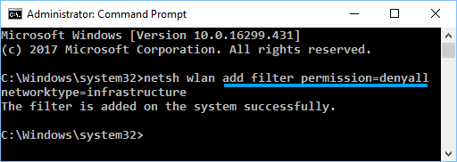 Block All WiFi Networks using Command Prompt