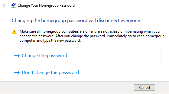 Change HomeGroup Password