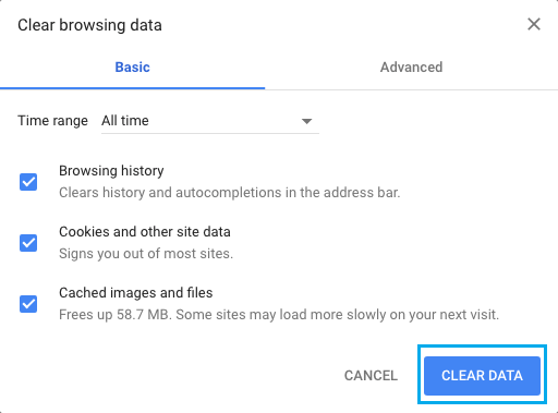 Clear Browsing History & Data in Chrome Browser