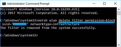 WiFi-netwerk deblokkeren met behulp van Command Prompt