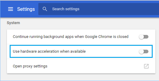 Deshabilitar la aceleración de hardware en el navegador Chrome Disable Hardware Acceleration in Chrome Browser