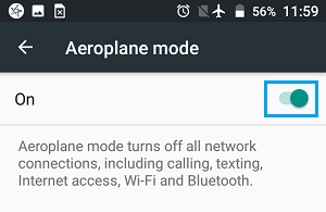 Enable Aeroplane Mode on Android Phone