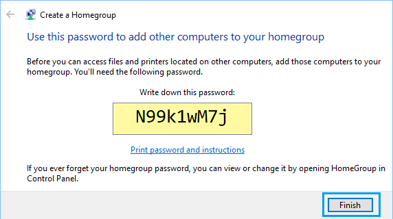 HomeGroup Password Generated By Windows