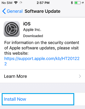 Install Software Update on iPhone