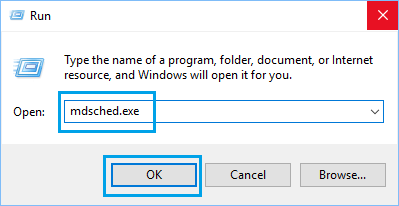 Run mdsched.exe Command in Windows