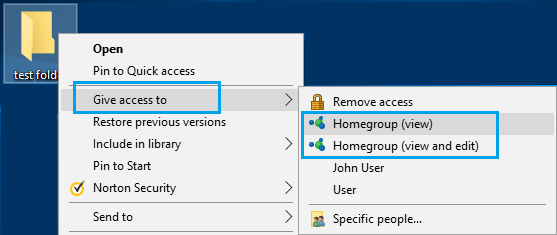 Give Specific Folder Access to HomeGroup Computers
