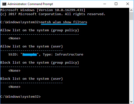 Visualizza Sbloccato e Bloccato Reti WiFi Utilizzando il Prompt dei comandi